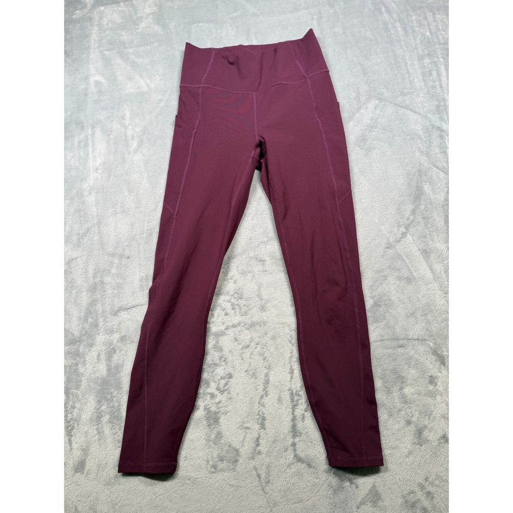 PureLuxe by Fabletics Leggings Womens Small Burgundy Stretch Wear High-Rise Yoga